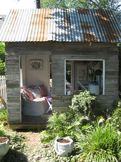 Lean-to Garden Shed and Salvaged Beauty - Downsize My Space